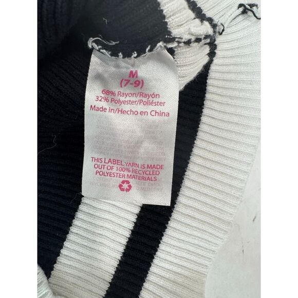 Striped Puff Sleeved Sweater Rayon Blend Stripes Juniors Size 7-9 (Women Small) - Picture 5 of 6